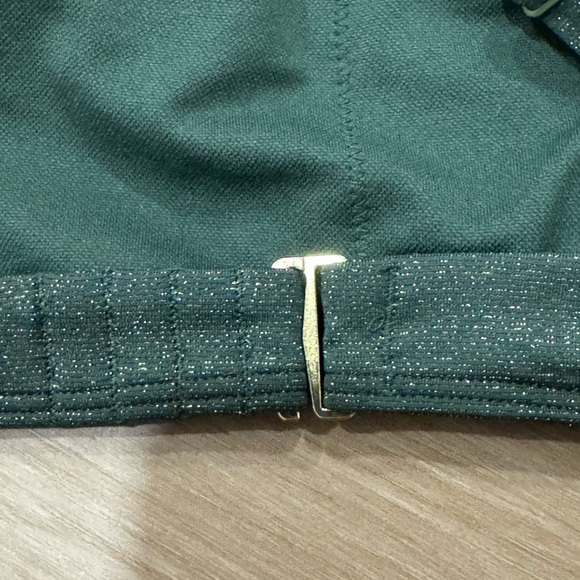 NWOT Abercrombie & Fitch Shimmering Forrest Green Swim Top - Picture 5 of 7